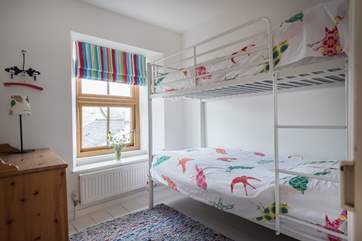Bedroom 2, the bunk-room, ideal for children.