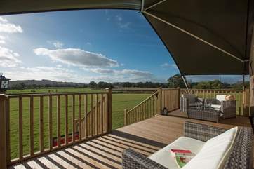 The wonderful countryside views can be enjoyed from inside and out.