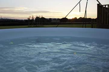 Relax in the hot tub of an evening, watching the stars above.