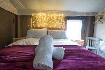 The pretty king-size bedroom.
