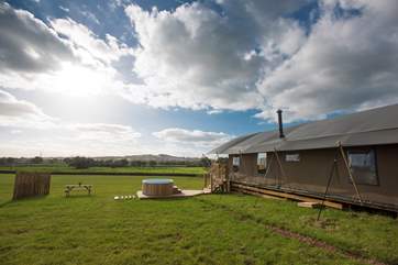 Looking past Hayloft and across the meadow with its fantastic views.