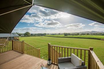 Take in the wonderful countryside views from the deck.