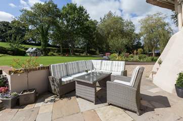 There are several outdoor seating areas so that you can follow the sun from sunrise to sunset.