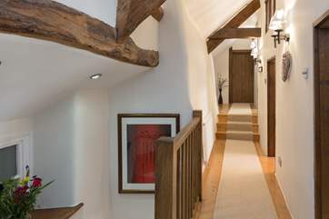 This is the corridor that links all the first floor bedrooms of this historic Devon Longhouse.