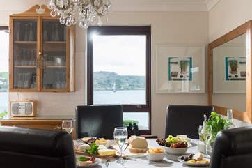 The dining area shares the views.