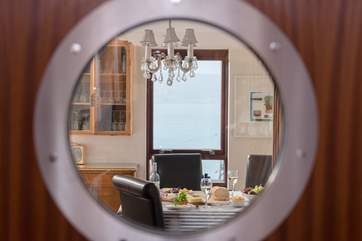Looking into the kitchen/dining-room from the entrance hall.