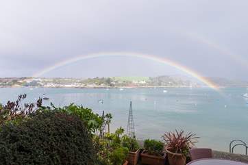 You might be lucky enough to see such an amazing rainbow across the bay!