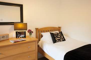 The single bedroom, suitable for children or adults alike (or to get away from snoring!)