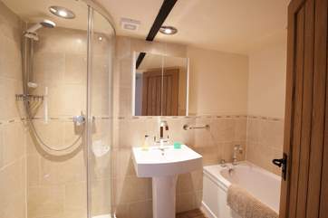 The family bathroom with both bath and shower cubicle