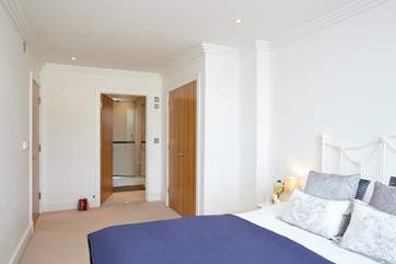 Snuggle up in the king-size bed.