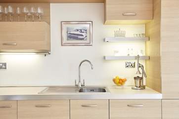 The stylish and contemporary kitchen.