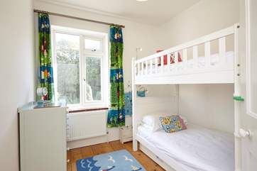 The bunk-bedroom is perfect for children, but with 3ft beds they are suitable for adults too!