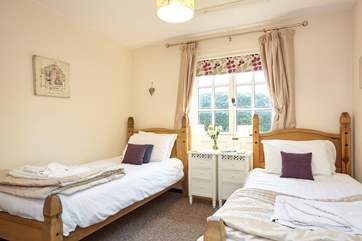 The twin room is lovely and sweet