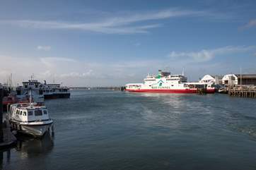 The waterway outside can get quite busy with passing ships and ferries