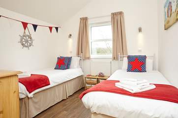 The twin bedroom, with garden view is great for adults or the children in your family