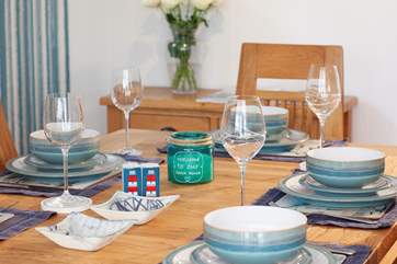 The bright, appealing decor in the dining area is just part of this property's charm.