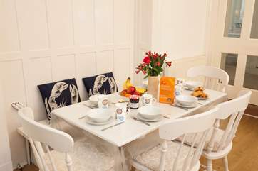 There is a separate eating area in the kitchen, a lovely spot for breakfast