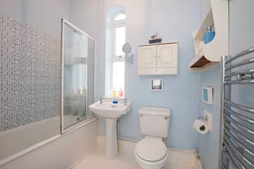 The family bathroom, with fitted shower over bath