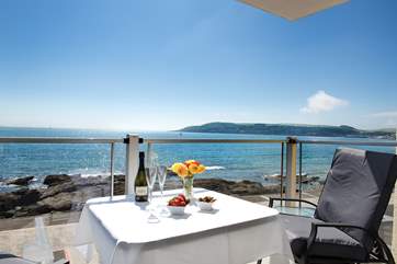 The balcony area takes full advantage of the view.