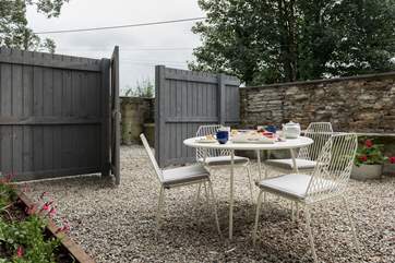 There's a private courtyard right outside the living-room.