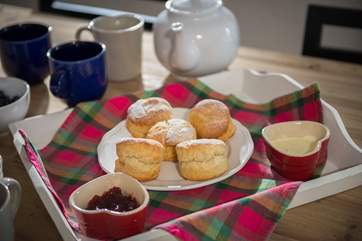 A lovely cream tea awaits you on arrival...yum!