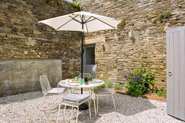 There's a private courtyard right outside the lounge- a lovely spot to enjoy a Cornish Cream tea!