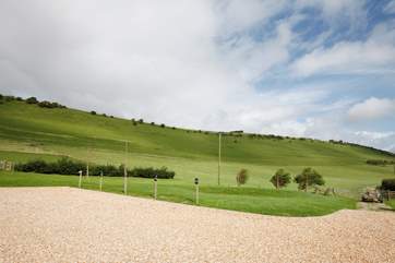 The communal lawns are a lovely space for the children to run around and play