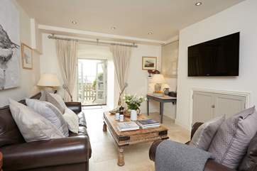 Elegant living space with doors to the south facing terrace