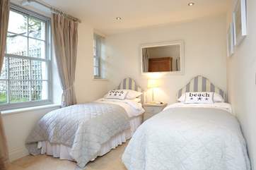The twin beds are zip and link so can be made into a super-king size bed if required