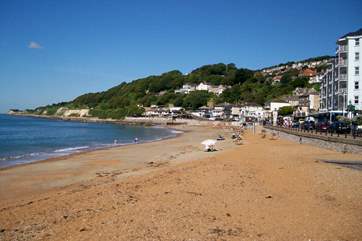 The beach is a few paces from your door