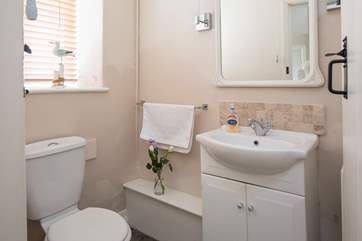 The ground floor shower-room has a large shower cubicle.
