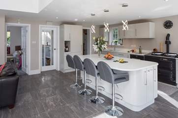 The modern kitchen has an Aga; this is switched off during the summer months as the room becomes uncomfortably hot.