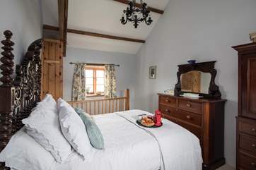 Charming bedroom 3 is accessed by three steps leading down from the twin-room, or via the staircase pictured which leads to the dining-area which has direct access to the ground floor wet-room