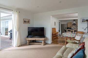 The living area is open plan, great for spending time together.
