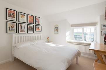 All three of the other bedrooms in the farmhouse have double beds, lovely deep windowsills and panoramic views. This is Bedroom 2.