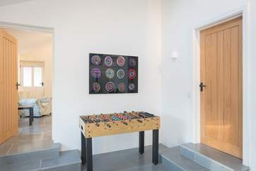 There are coffee and tea making facilities in the barn conversion with a few internal steps at one end you have the bedroom and shower-room.
