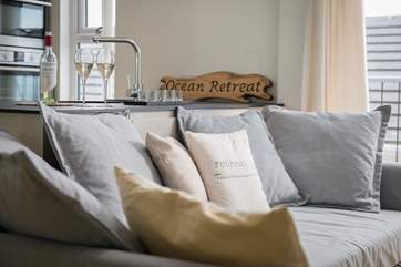 A great sofa to snuggle up on!