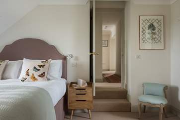 There are a couple of steps down from the corridor into Bedroom 2.