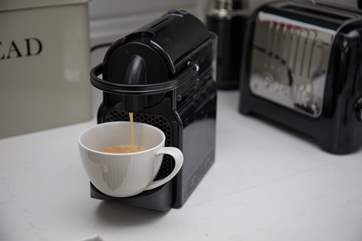 For a little holiday luxury, a few Nespresso pods are supplied.