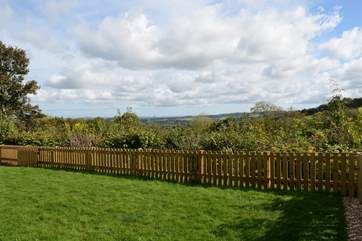Views over unspoilt countryside from your garden.