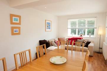 There is additional soft seating in the dining-room.