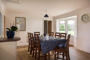 The dining-area has doors out to the garden.