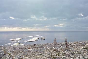 The amonite pavement from Monmouth beach, which becomes more exposed at low tide.