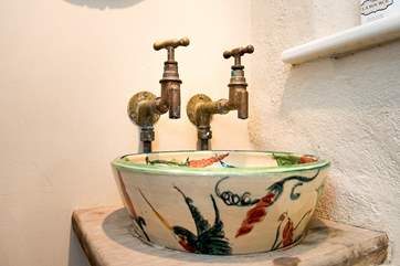 The beautiful sink in the downstairs cloakroom.