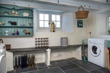 Wooda's dairy can still be used for storing food but is also a useful utility-room.