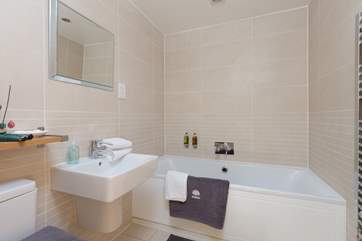 Next to the twin bedroom is the bathroom.