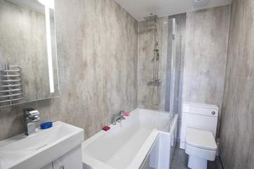 The new fully fitted bathroom is great for a relaxing bubble bath or an awakening shower.