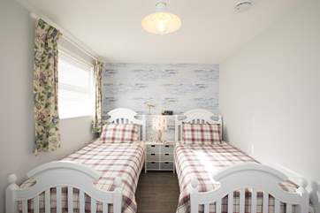 The beautifully decorated twin room.