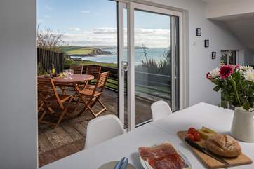 You can continue to enjoy the outstanding views from the dining-area.