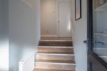 Steps which lead up to the higher level of the house. Please take care as these stairs are narrower than standard steps.